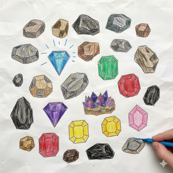 Discover & Draw: Rocks, Gems & Crystals Edition (Ages 5-8)